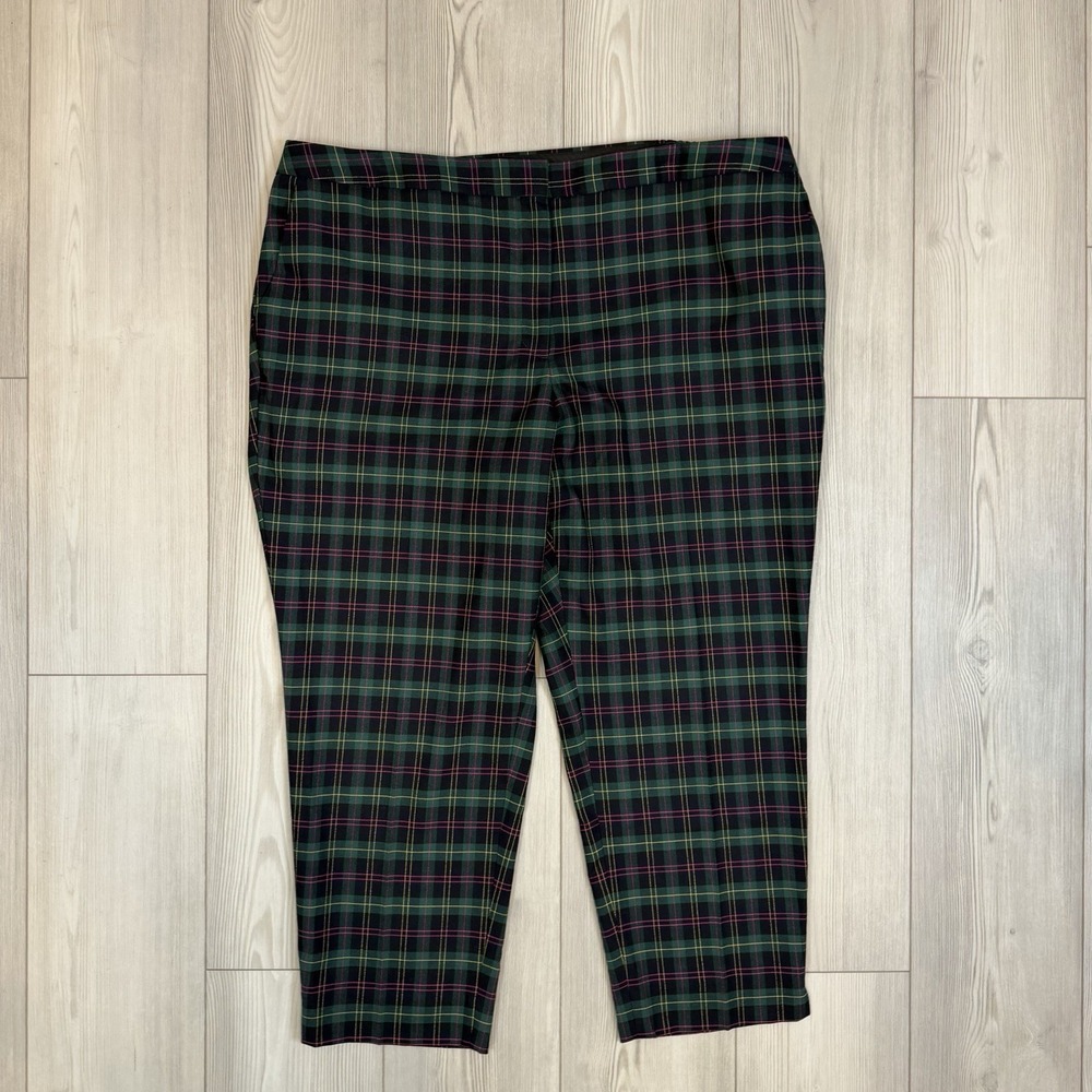 Talbots‎ Size 22WP Hampshire Ankle Tartan Plaid Pants Stretch Wool Blend